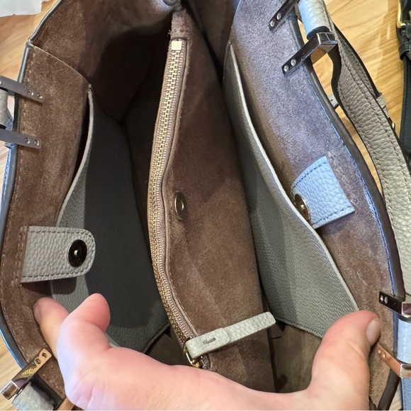 LOW START Kate Spade Gwyn Pershing Street Satchel Grey Pebble Leather $359 - Picture 13 of 15